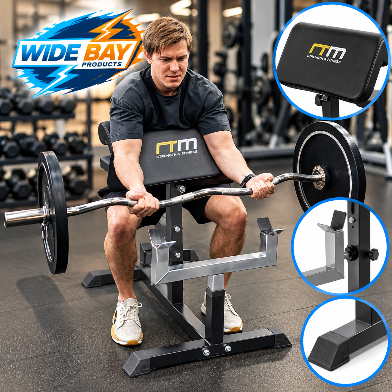 Preacher Curl Bench – Adjustable Bicep Curl & Arm Workout Bench 100kg