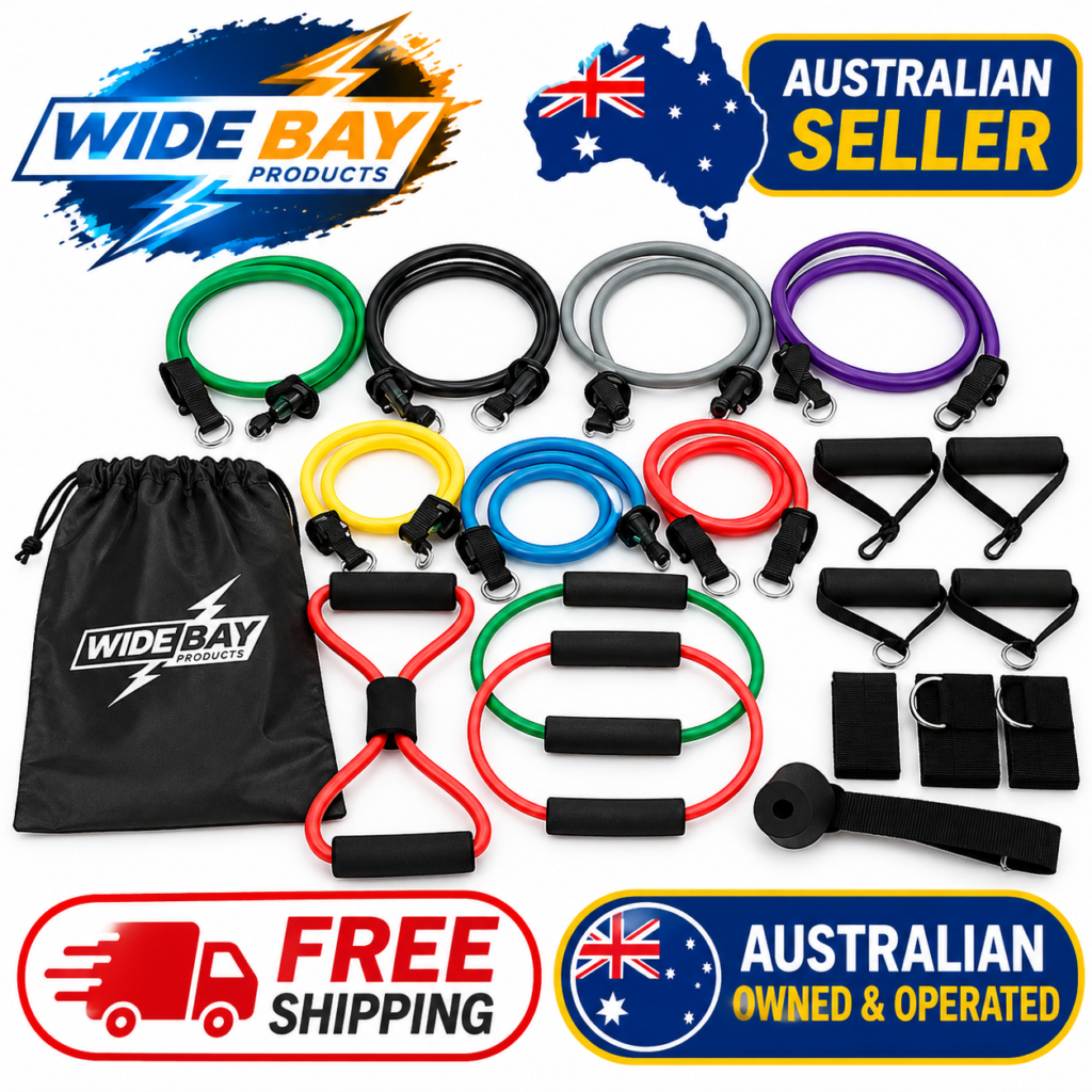 19PC Resistance Bands Set – Exercise Tubes with Handles, Ankle Straps & Anchors