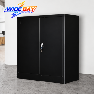 2-Door Lockable Steel Storage Cabinet – Office & Gym Shelving