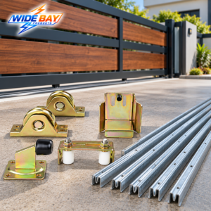 Sliding Gate Hardware Kit 6m Track – Wheels, Stopper & Roller Guide