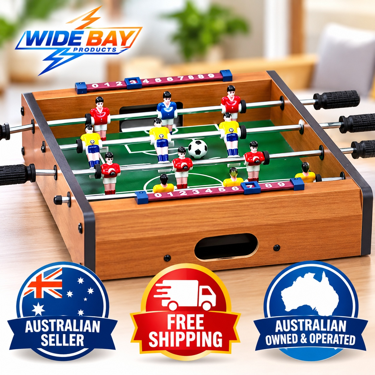 Mini Foosball Table 12-Player Tabletop Soccer Game