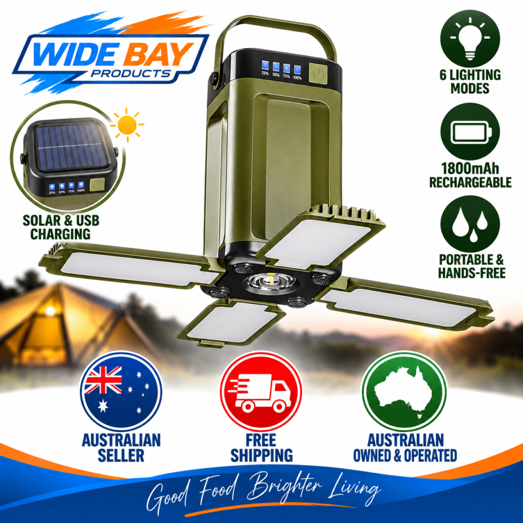 4-Leaf Foldable Solar Camping Lantern 1800mAh – 6-Mode Portable LED Light