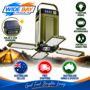 4-Leaf Foldable Solar Camping Lantern 1800mAh – 6-Mode Portable LED Light