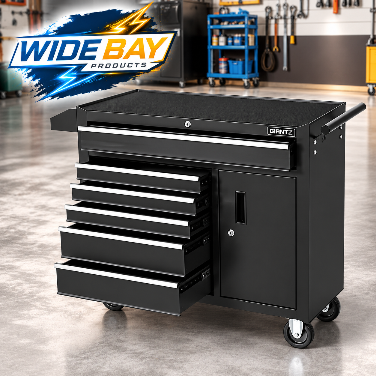 Giantz 6 Drawer Tool Trolley Cabinet 100kg Steel Toolbox Storage Chest Garage Workshop