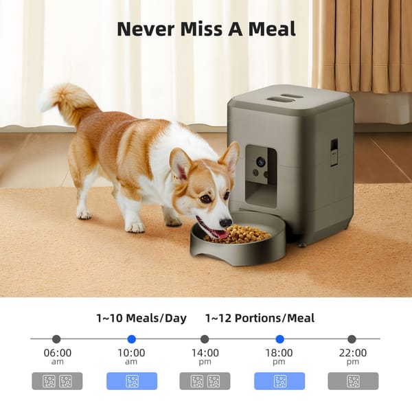 Smart WiFi Pet Feeder with Camera 2L Automatic Cat & Dog Food Dispenser App Control - Image 9