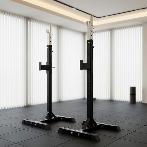 Squat Stands Pair 100kg Capacity – Adjustable Barbell Rack for Home Gym - Image 9