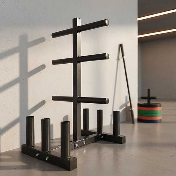 Olympic Weight Tree Bar Rack Holder – Weight Plate & Barbell Storage Rack - Image 10
