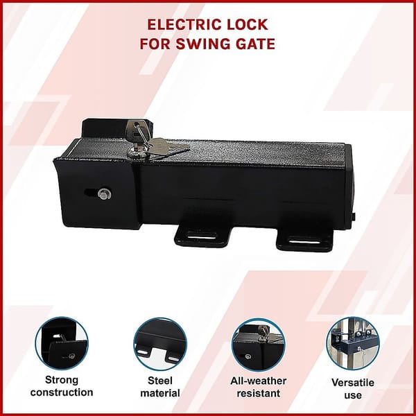 Electric Lock for Swing Gate 24V – Automatic Gate Opener Bolt Lock - Image 6