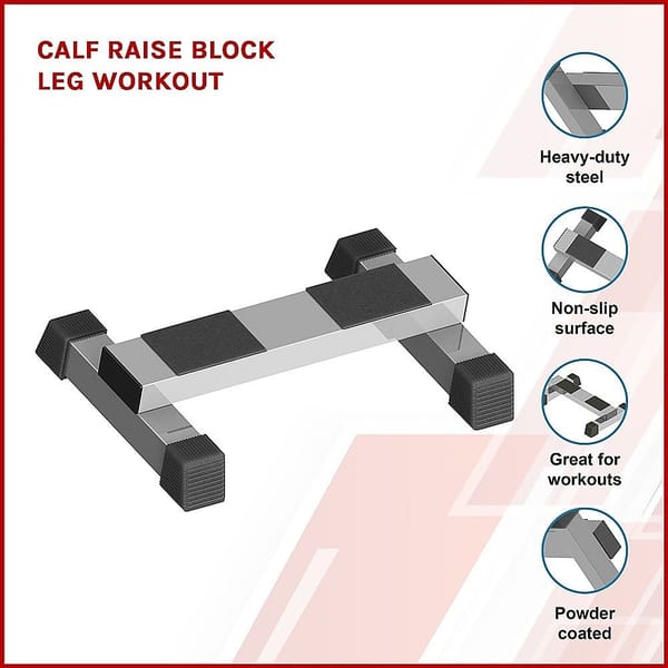 Calf Raise Block Squat Bench Step – Heavy Duty Steel Gym Leg Trainer - Image 3