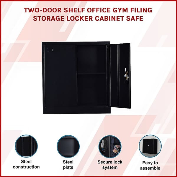 2-Door Lockable Steel Storage Cabinet – Office & Gym Shelving - Image 12