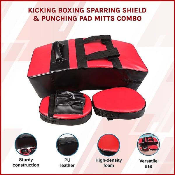 Kickboxing Shield & Punching Pad Combo – Sparring Strike Training Set - Image 9