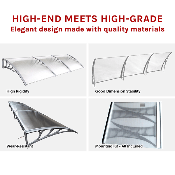 DIY Outdoor Awning Cover 1000 x 3000mm – Clear 6mm Polycarbonate Patio Canopy - Image 6