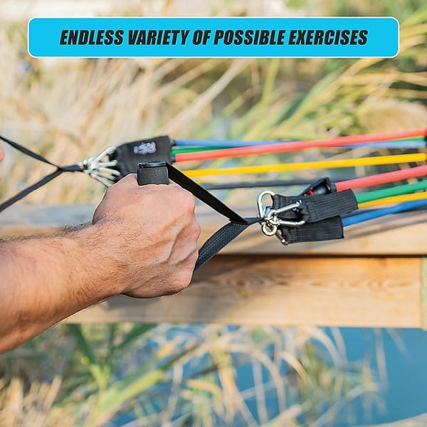 19PC Resistance Bands Set – Exercise Tubes with Handles, Ankle Straps & Anchors - Image 7