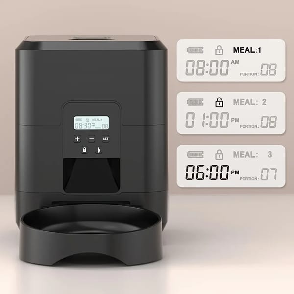 Smart Timed Pet Feeder 2L Automatic Cat & Dog Food Dispenser with Programmable Portions, LCD Display, USB & Battery Backup - Image 6