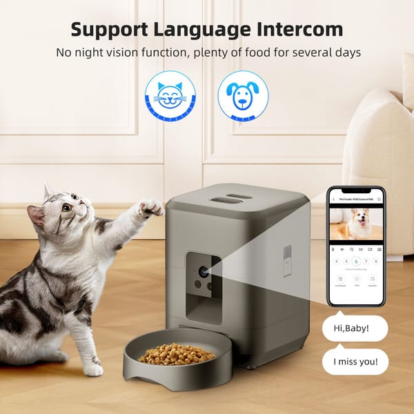 Smart WiFi Pet Feeder with Camera 2L Automatic Cat & Dog Food Dispenser App Control - Image 7