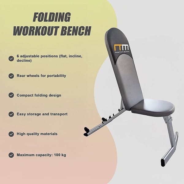 FID Adjustable Workout Bench – Flat Incline Decline Folding Weight Bench 100kg - Image 8