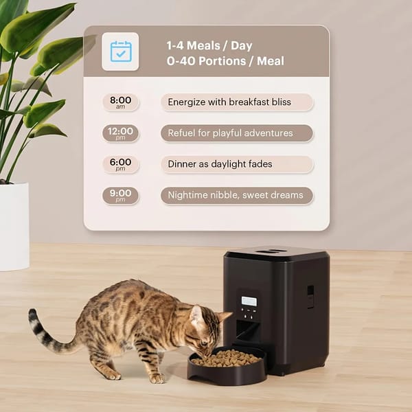 Smart Timed Pet Feeder 2L Automatic Cat & Dog Food Dispenser with Programmable Portions, LCD Display, USB & Battery Backup - Image 5