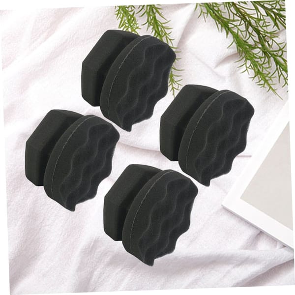 4 Pack Car Waxing Sponges Black High Density Applicator Pads for Polish Tyres & Detailing - Image 3