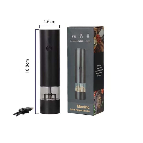 Rechargeable Electric Pepper Grinder Stainless Steel Adjustable Spice Mill – One-Touch Salt & Pepper Grinder - Image 7