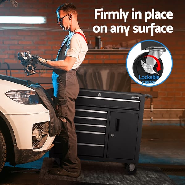 Giantz 6 Drawer Tool Trolley Cabinet 100kg Steel Toolbox Storage Chest Garage Workshop - Image 5