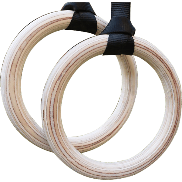 Birch Wood Gymnastic Rings with Adjustable Straps – Calisthenics Training - Image 6