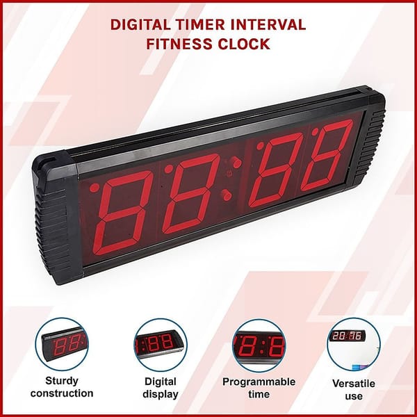 Digital Interval Fitness Timer Clock – LED Gym Workout Countdown - Image 6