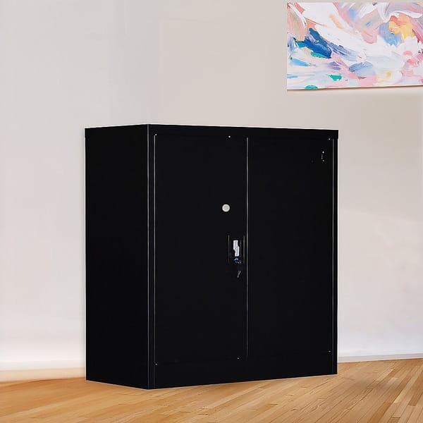 2-Door Lockable Steel Storage Cabinet – Office & Gym Shelving - Image 8