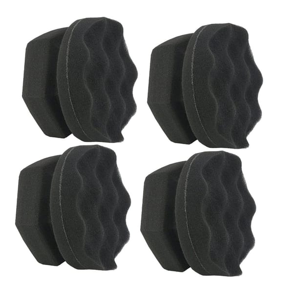 4 Pack Car Waxing Sponges Black High Density Applicator Pads for Polish Tyres & Detailing - Image 2