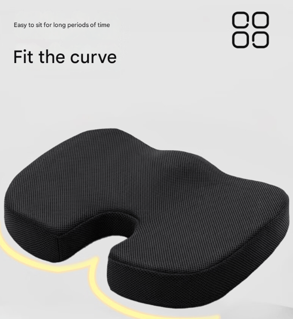 Black Ergonomic U-Shaped Memory Foam Seat Cushion Coccyx Relief Posture Support - Image 4