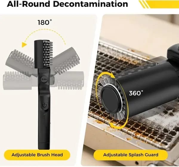 Rechargeable Electric Grill Cleaning Brush Cordless 3-Speed Stainless Steel BBQ Cleaner - Image 2