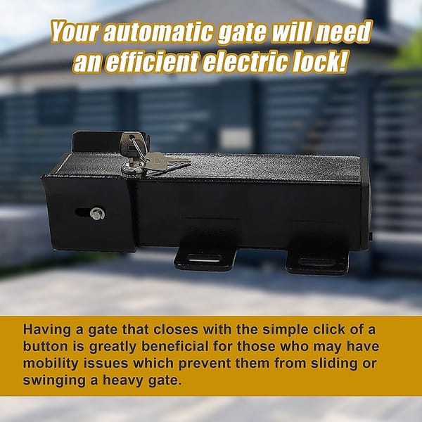 Electric Lock for Swing Gate 24V – Automatic Gate Opener Bolt Lock - Image 2