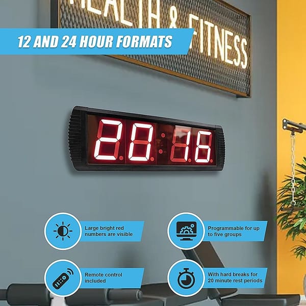 Digital Interval Fitness Timer Clock – LED Gym Workout Countdown - Image 5