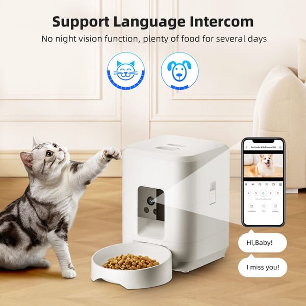 Smart WiFi Pet Feeder with Camera 2L Automatic Cat & Dog Food Dispenser App Control - Image 4