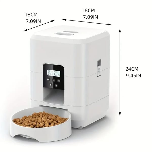Smart Timed Pet Feeder 2L Automatic Cat & Dog Food Dispenser with Programmable Portions, LCD Display, USB & Battery Backup - Image 2