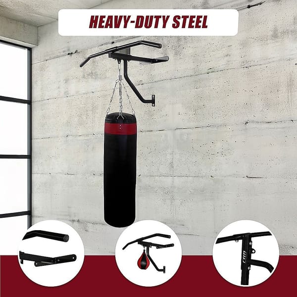 Wall Mounted Chin Up & Pull Up Bar with Speedball Station – 200kg - Image 6