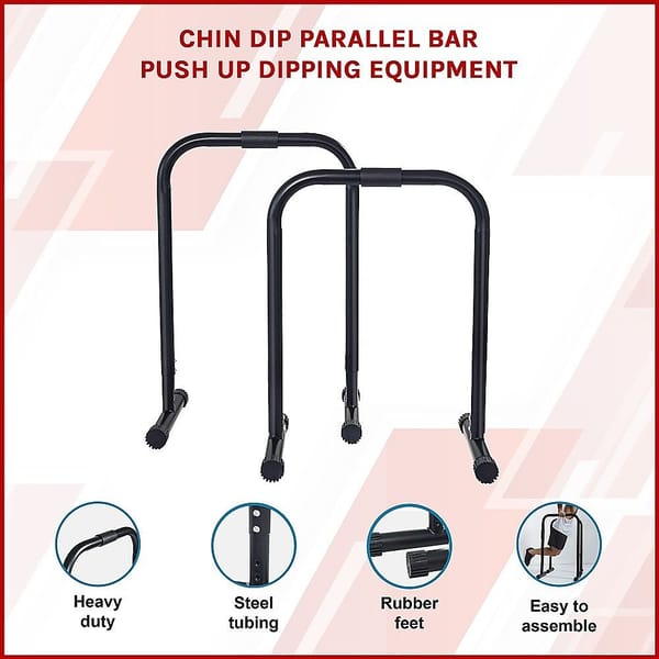 Chin Dip Parallel Bar Push Up Station – 150kg Home Gym Equipment - Image 7