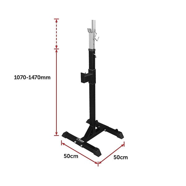 Squat Stands Pair 100kg Capacity – Adjustable Barbell Rack for Home Gym - Image 3