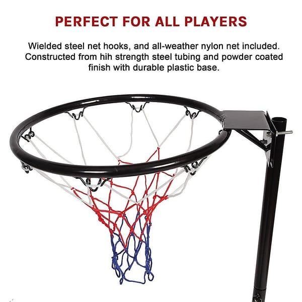 Portable Netball Ring with Stand – Height Adjustable 1.33m–3.05m - Image 5