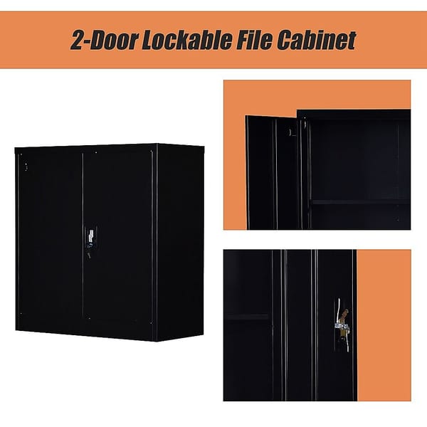 2-Door Lockable Steel Storage Cabinet – Office & Gym Shelving - Image 5
