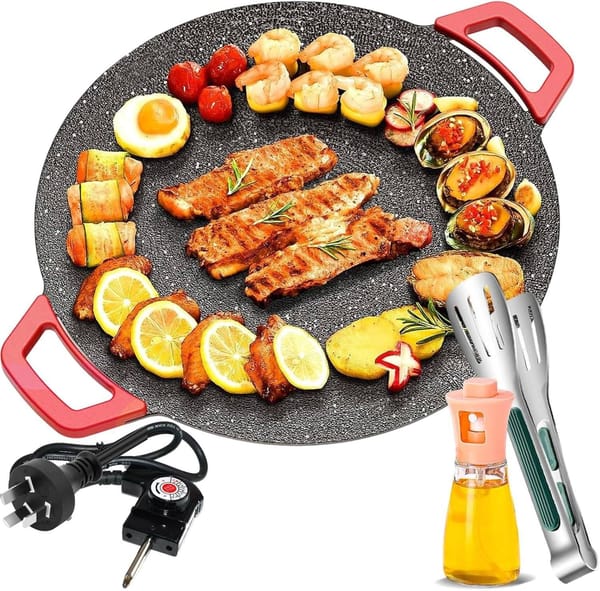 Smokeless Indoor Electric Grill 1000W Nonstick Griddle Tabletop BBQ Grill - Image 4