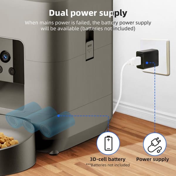Smart WiFi Pet Feeder with Camera 2L Automatic Cat & Dog Food Dispenser App Control - Image 3