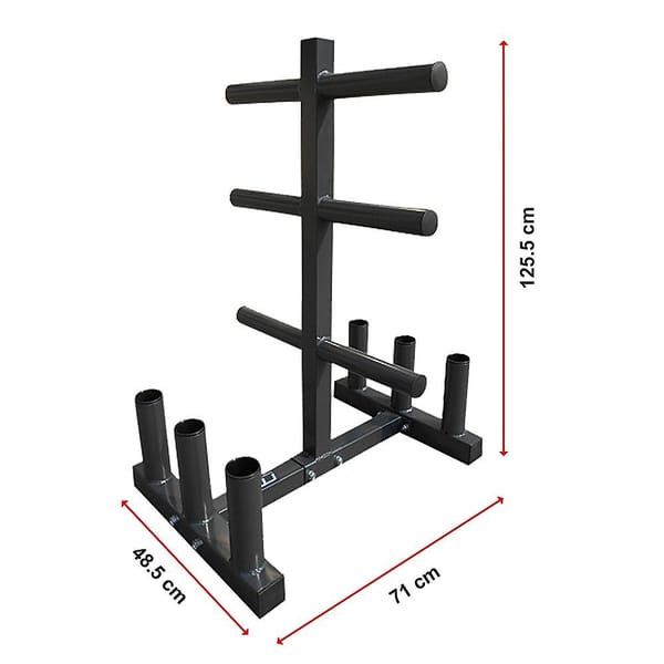 Olympic Weight Tree Bar Rack Holder – Weight Plate & Barbell Storage Rack - Image 2