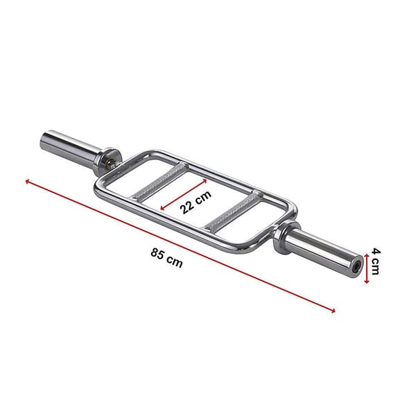 Chrome Olympic Tricep Barbell 2 Inch – Heavy Duty with Spring Collars - Image 3