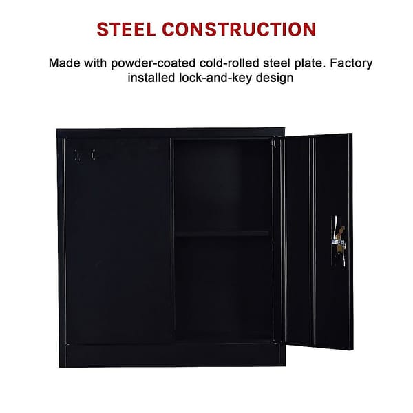2-Door Lockable Steel Storage Cabinet – Office & Gym Shelving - Image 2