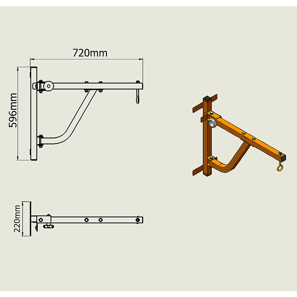 Boxing Punching Bag Wall Pivot Rack – Heavy Duty Swivel Mount - Image 2