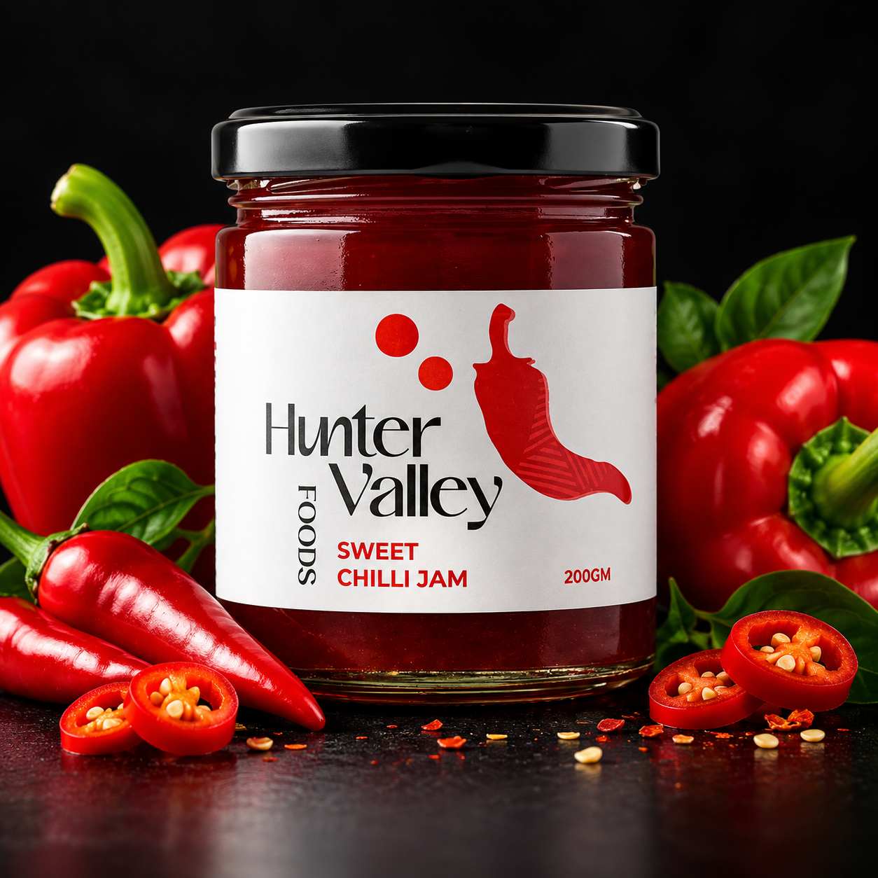 Hunter Valley Foods Sweet Chilli Jam 200g – Australian Made Gluten Free Vegan