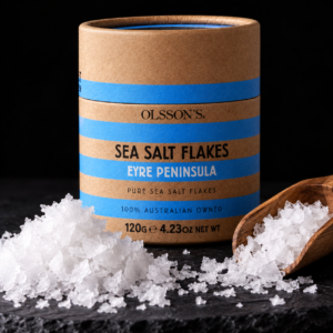 Olsson's Eyre Penninsula Sea Salt Flakes Kraft Canister 120g – Australian Sea Salt
