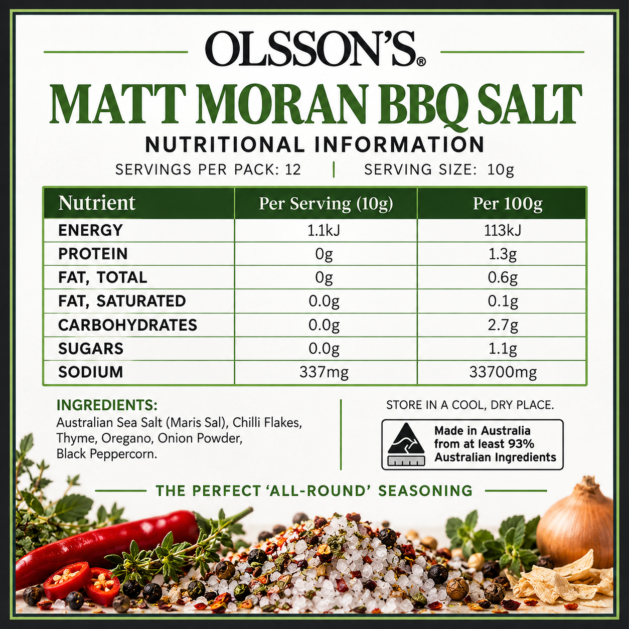 Olsson's x Matt Moran BBQ Salt Kraft Canister 110g - Image 2