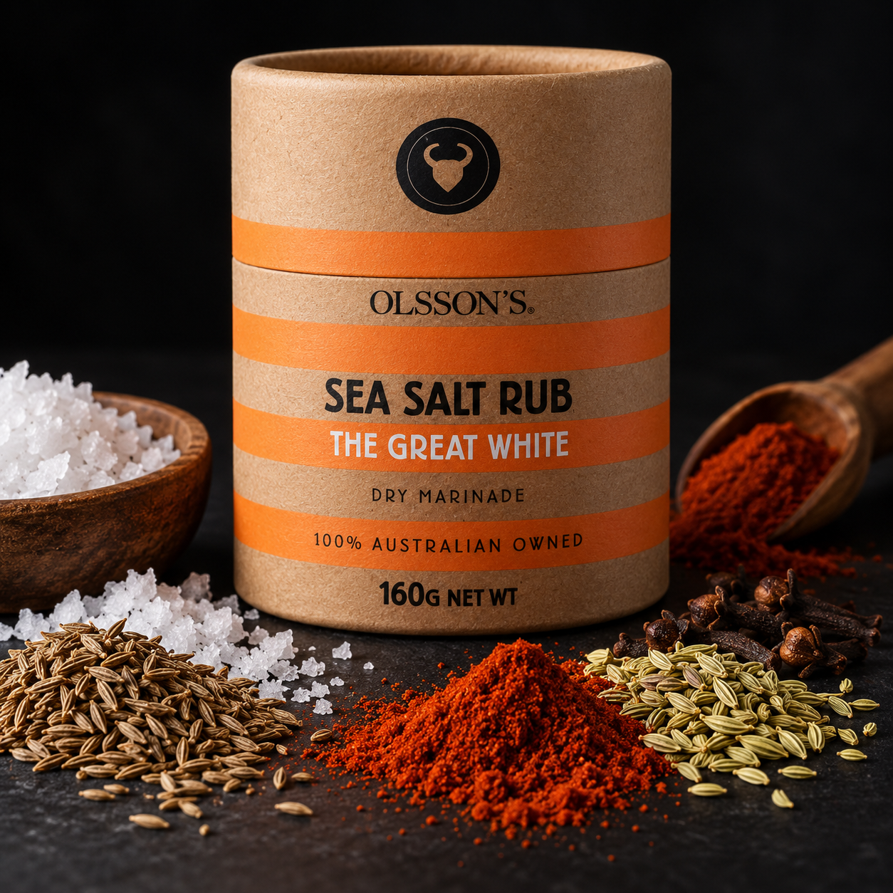 Olsson's The Great White Sea Salt Rub Kraft Canister 160g