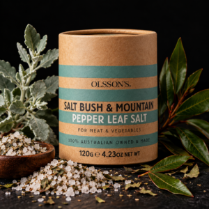 Olsson's Salt Bush & Mountain Pepper Leaf Salt 120g Australian Native Seasoning